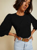 Loren Peasant Tee - Jet Black