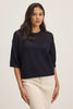 Vienna Cashmere Mesh Sweater- Navy