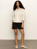 Open Knit Bomber-Chalk