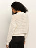 Open Knit Bomber-Chalk