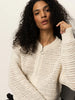 Open Knit Bomber-Chalk