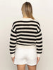 Open Knit Bomber-Black Stripe