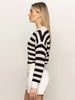 Open Knit Bomber-Black Stripe