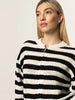 Open Knit Bomber-Black Stripe