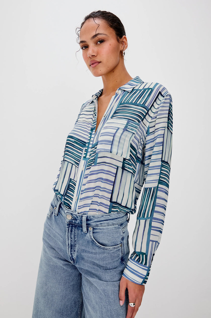 Josephine Shirt - Marine Mixed Stripe