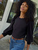 Loren Peasant Tee - Jet Black