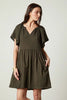 Jamie Cotton Slub Dress- Army Green