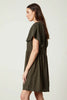 Jamie Cotton Slub Dress- Army Green