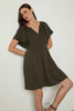Jamie Cotton Slub Dress- Army Green