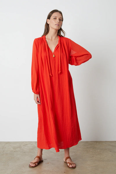 Carmella Cotton Gauze Dress - Cardinal –  a kind heart