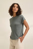 Jasmine Linen Knit Tee- Graphite