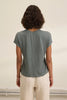 Jasmine Linen Knit Tee- Graphite