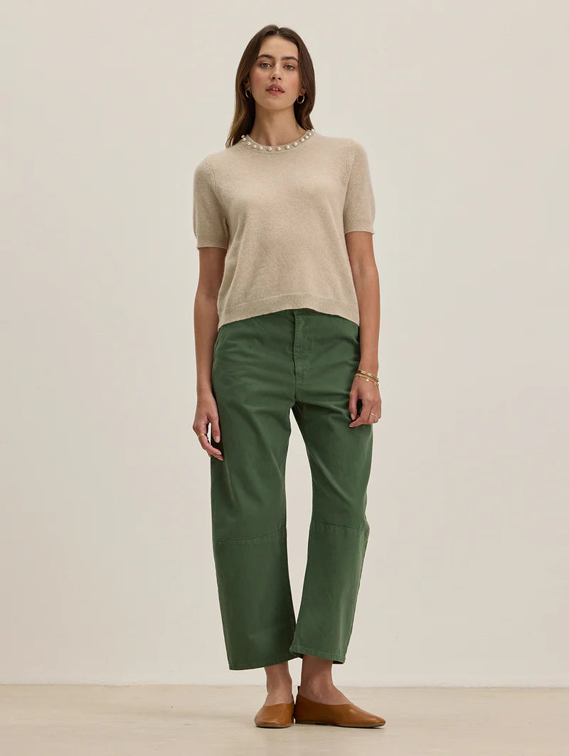 Alexis Cotton Twill Pant- Cypress