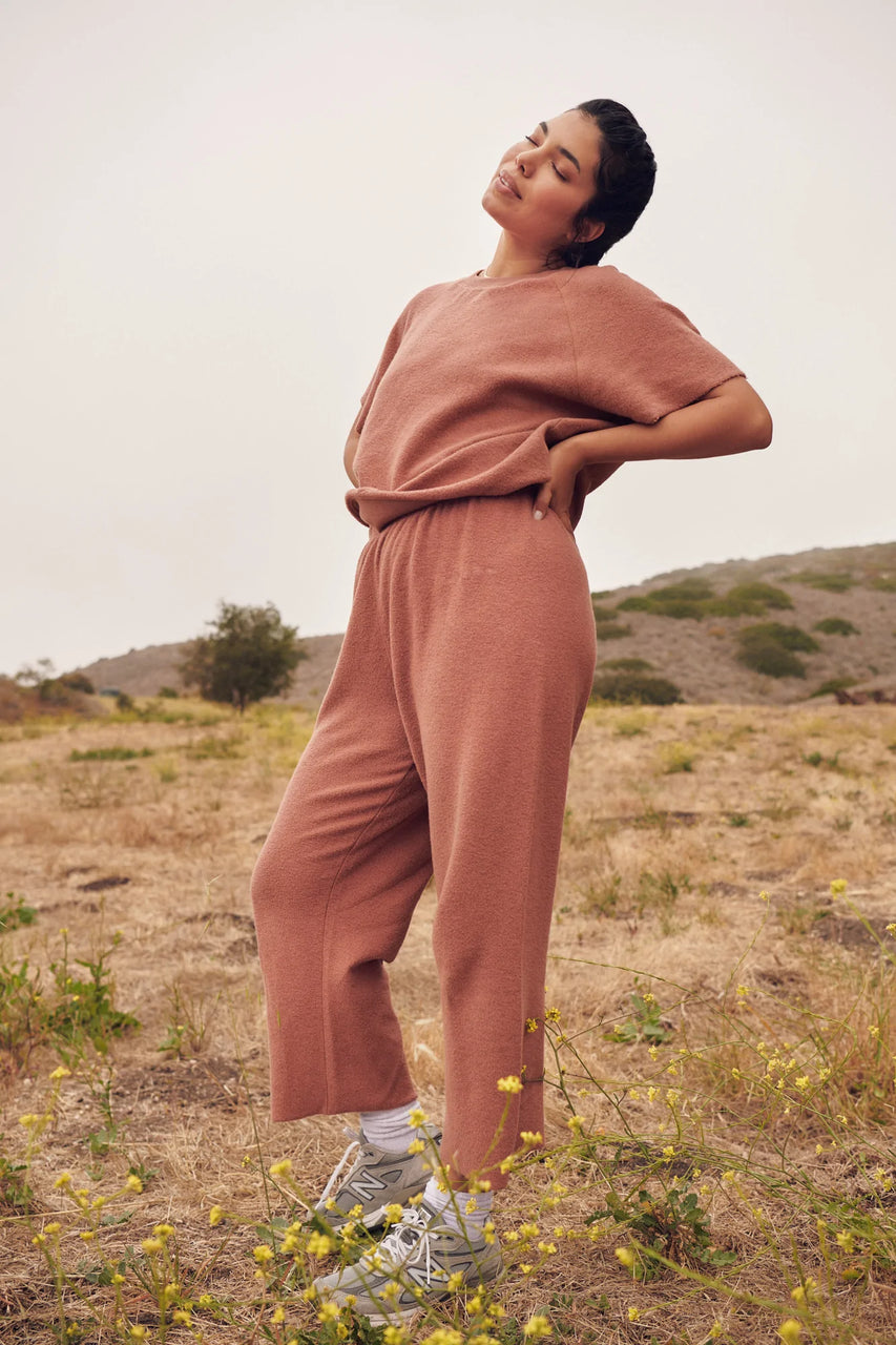 Sherpa Raw Cut Terry Pants - Clay