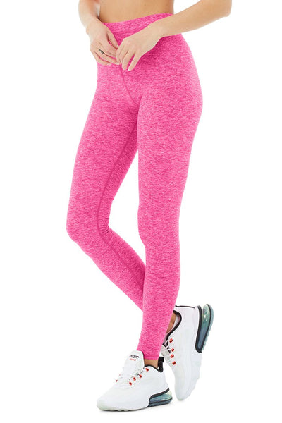 Alo Yoga High-Waist Alosoft Lounge Legging in Dusty Pink Heather