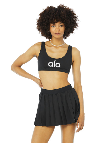 ALO Ambient Logo Bra - Color: Green Glow - size: small