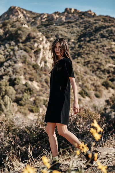 Corduroy top black dress