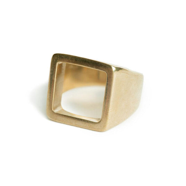 Open Square Statement Ring - Gold –  a kind heart