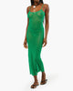 Mesh Scoop Maxi Slip Dress- Emerald