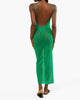 Mesh Scoop Maxi Slip Dress- Emerald