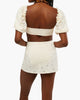 Eyelet Puff Sleeve Top- Off White