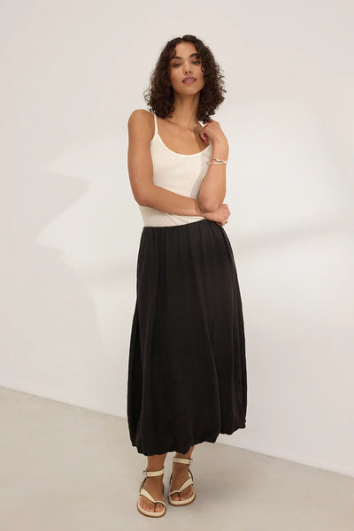 Rachelle Linen Skirt- Black