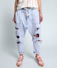 Kingpin Shabby Boyfriend Jeans - Purple Haze