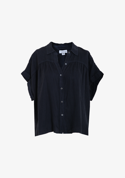 Aria Linen Top- Shadow