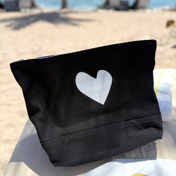 Imperfect Heart Medium Pouch - Black