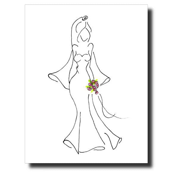 Bride with Bouquet Card