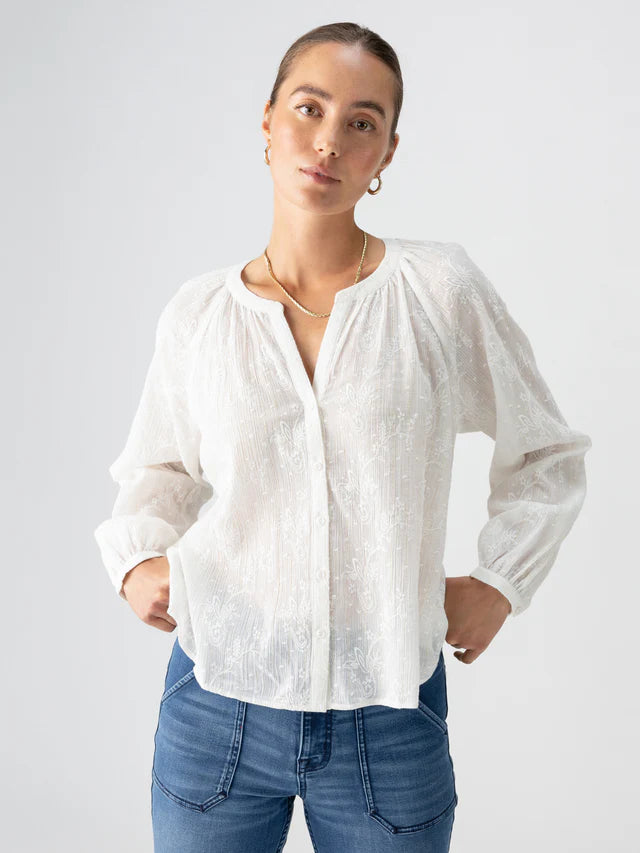 Shimmer Blouse - Chalk