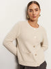 Pointelle Knitted Jacket- Light Oat