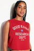 Good Karma Crawford Crop Tank- Red Heart