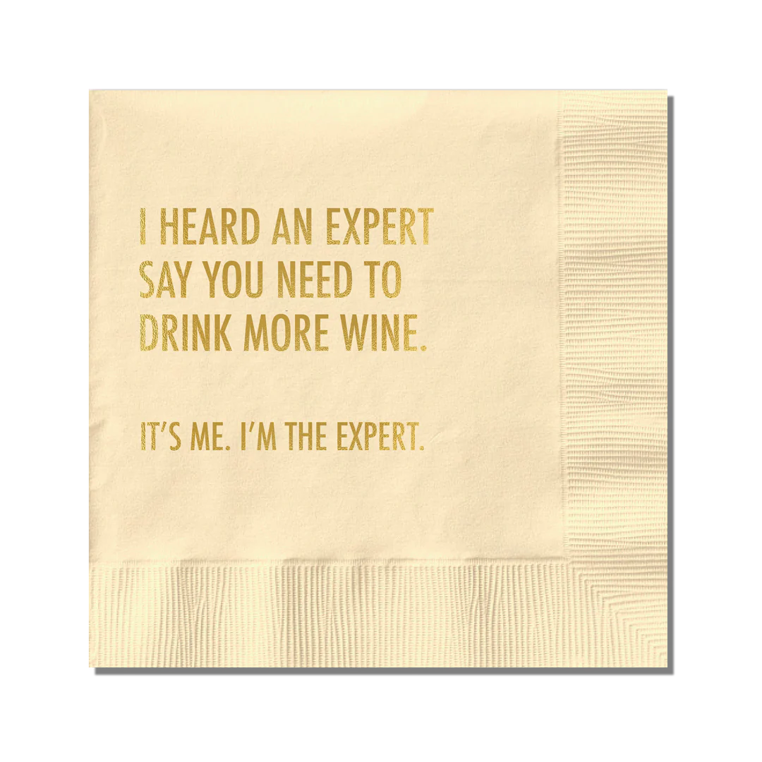 Drink More Wine Cocktail Napkin