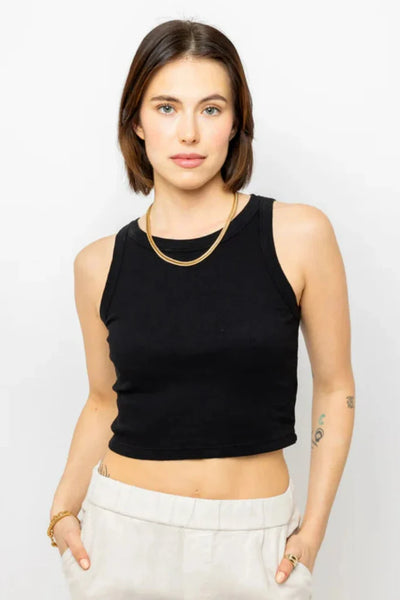 Harla Cotton Slub Top - Black