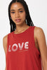 Love Lines Jade Muscle Tank - Redstone