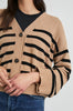 Geneva Cardigan- Camel Black Stripe