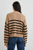 Geneva Cardigan- Camel Black Stripe