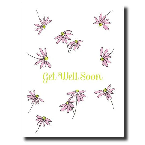 Get Well Soon Pink Flower Card by Janet Karp