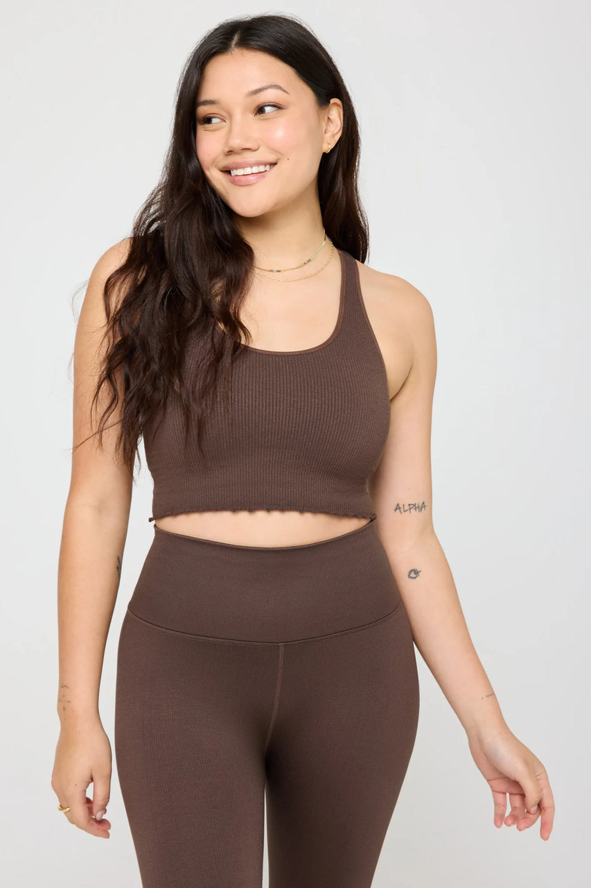 Amor Crop Tank- Mocha