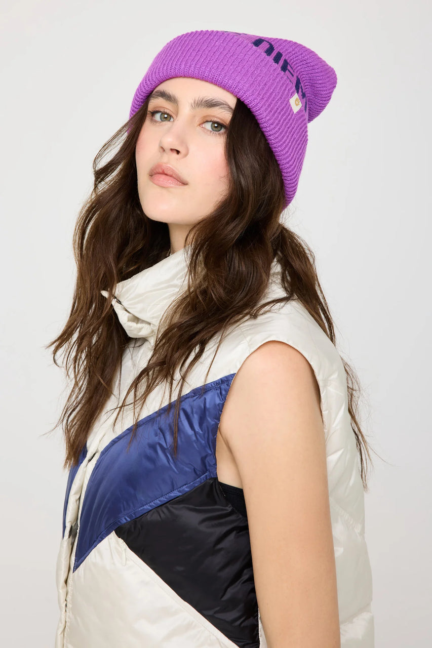 Carpe Diem Pompom Beanie- Electric Amethyst