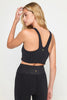 Amor Shimmer Crop Tank- Black