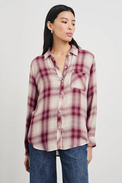 Hunter Shirt- Faded Plum Ivory