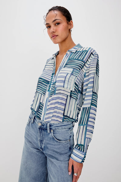 Josephine Shirt - Marine Mixed Stripe