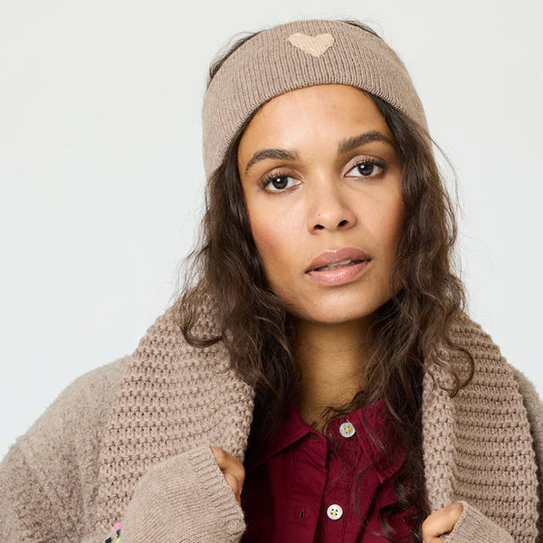 Imperfect Heart Ear Warmers - Taupe