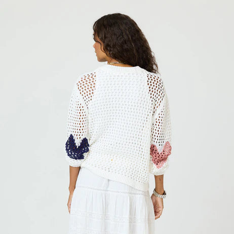 Catch Open Stich Sweater - White