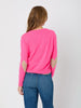 Patchwork Pullover Sweater - Neon Pink