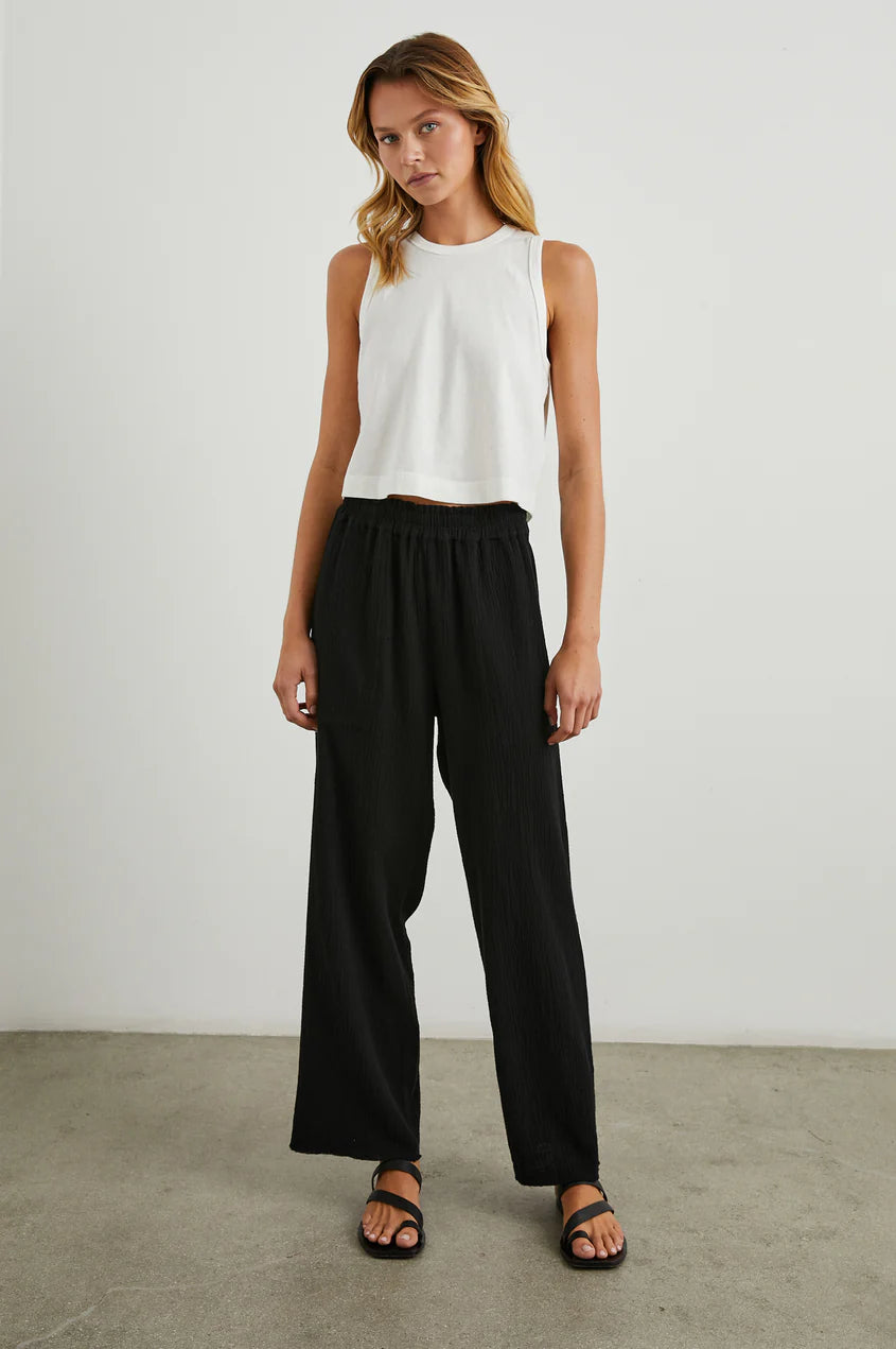 Leon Crop Pant - Black Gauze