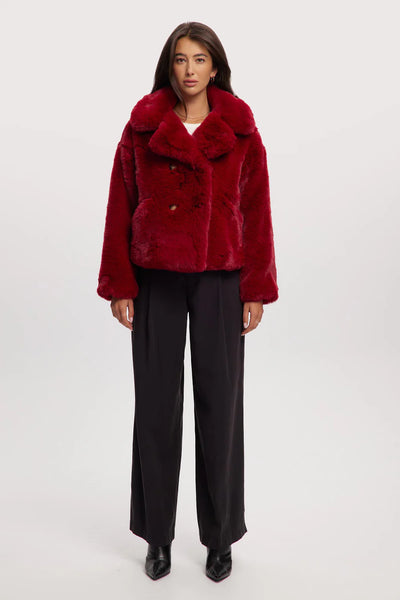 Loretta Cropped Vegan Fur Coat