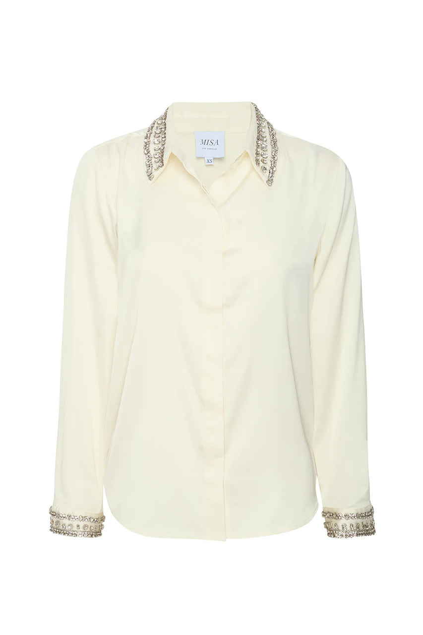 Ellie Top- Ivory Satin